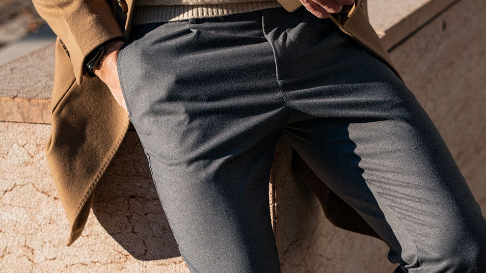 dettagli sartoriali pantaloni