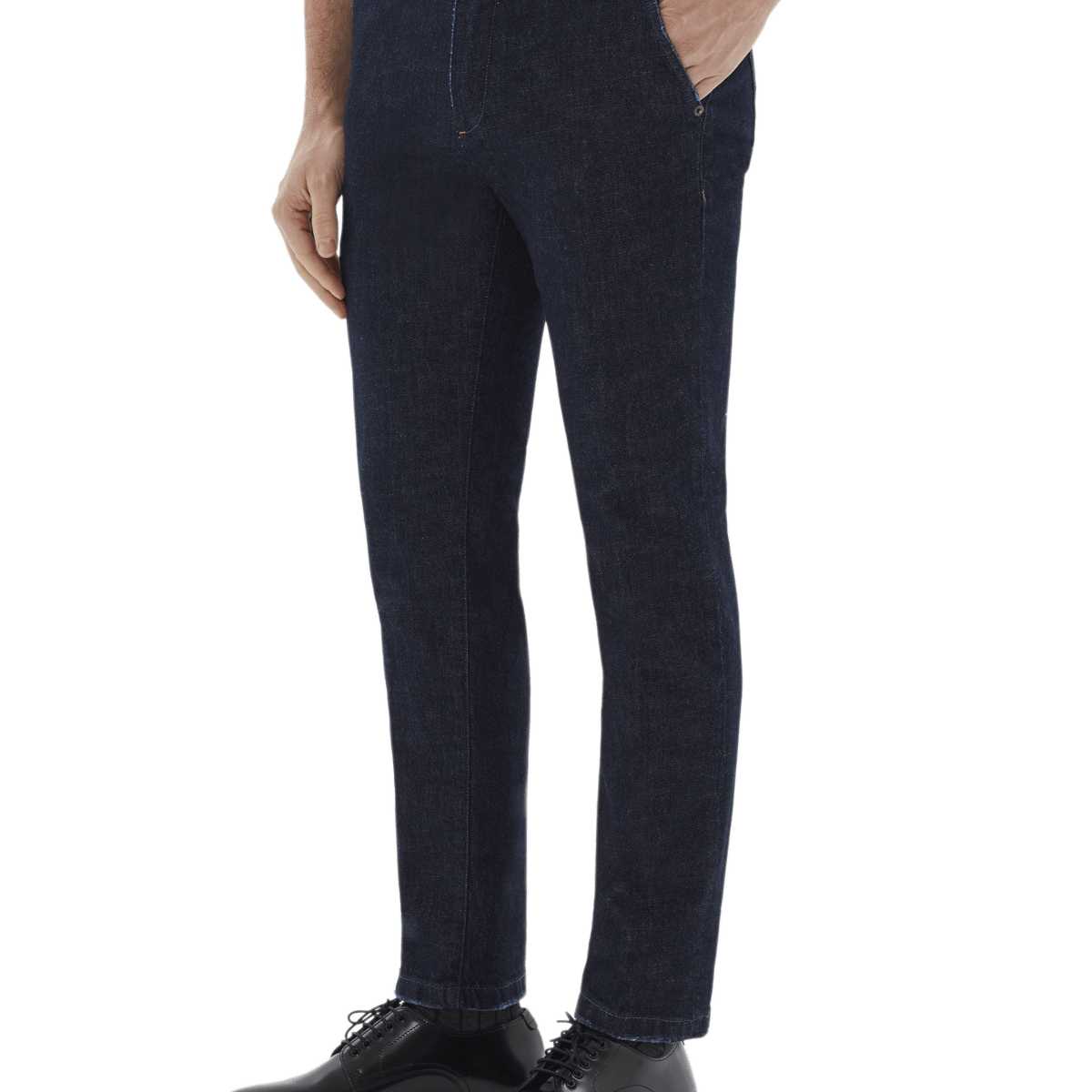 Jeans A Gamba Larga E Vita Media Con Cintura - Indaco - Donna - Foto 13