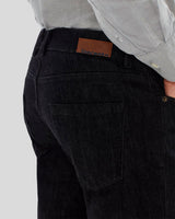 Pantalone cinquetasche jeans in denim di cotone medio nero slim fit