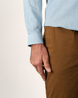 Camicia tex jeans in denim di cotone leggero stone washed azzurro chiaro