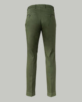 Pantalone chino in gabardina di cotone medio verde salvia slim fit