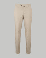 Pantalone chino in popeline di cotone leggero beige ecrù slim fit