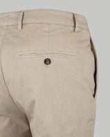 Pantalone chino in popeline di cotone leggero beige ecrù slim fit