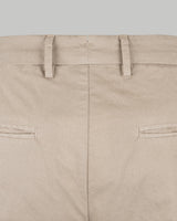 Pantalone chino in popeline di cotone leggero beige ecrù slim fit