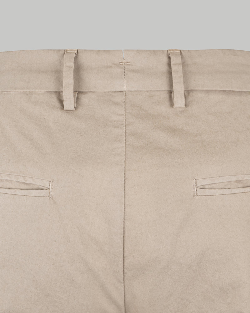 Pantalone chino in popeline di cotone leggero beige ecrù slim fit