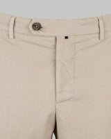 Pantalone chino in popeline di cotone leggero beige ecrù slim fit