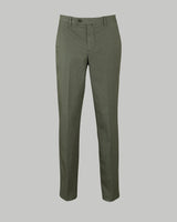 Pantalone chino in popeline di cotone leggero verde scuro slim fit