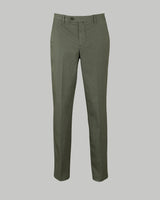 Pantalone chino in popeline di cotone leggero verde scuro slim fit