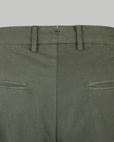 Pantalone chino in popeline di cotone leggero verde scuro slim fit