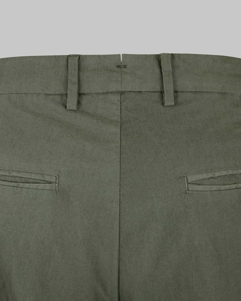 Pantalone chino in popeline di cotone leggero verde scuro slim fit