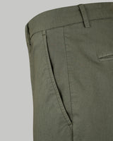 Pantalone chino in popeline di cotone leggero verde scuro slim fit