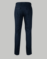 Pantalone chino in cotone piquet medio blu slim fit