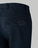 Pantalone chino in cotone piquet medio blu slim fit