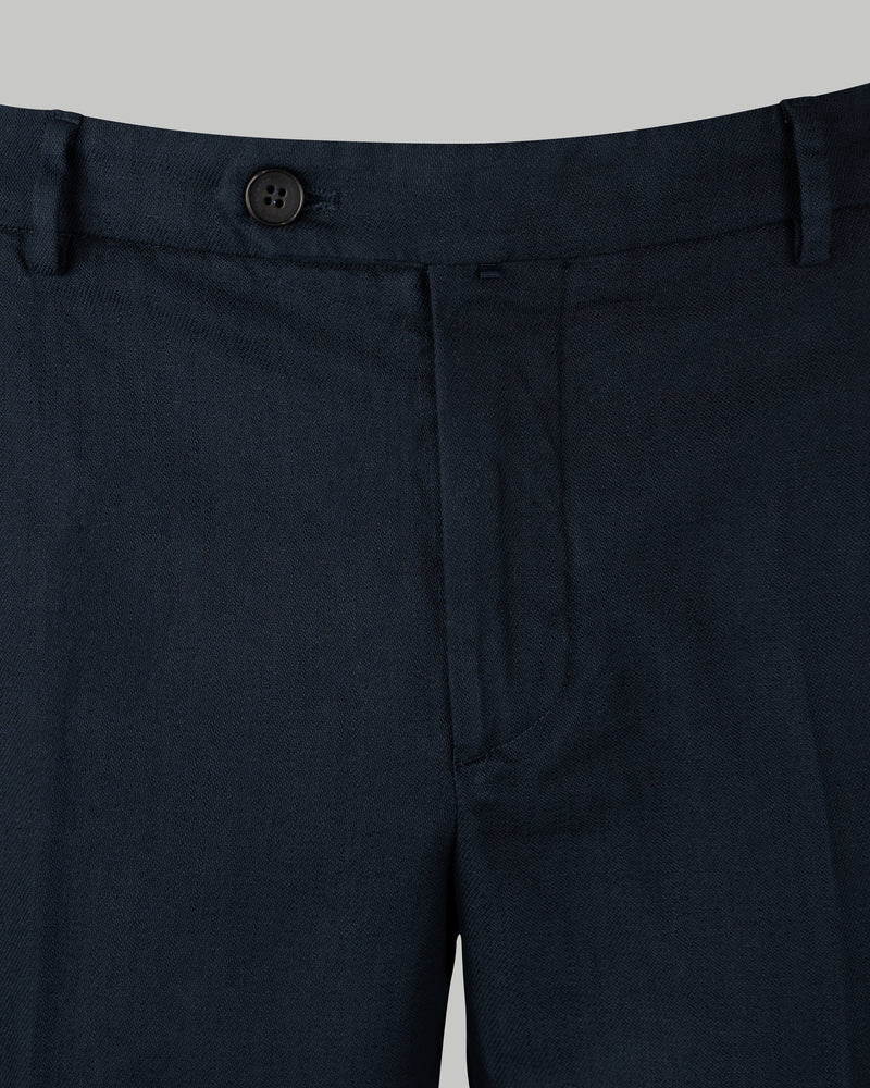 Pantalone chino in cotone piquet medio blu slim fit