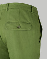 Pantalone chino in cotone piquet medio verde salvia slim fit