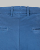 Pantalone chino in gabardina di cotone pesante blu avio slim fit