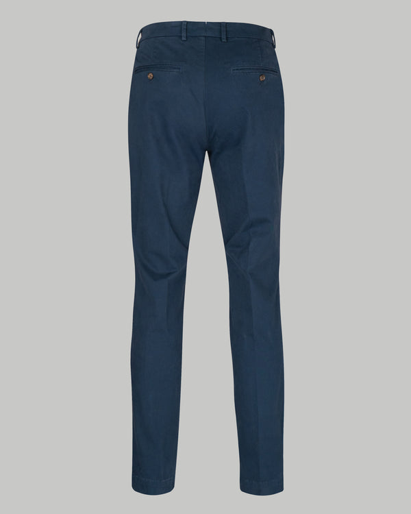 Pantalone chino in gabardina di cotone pesante blu scuro slim fit