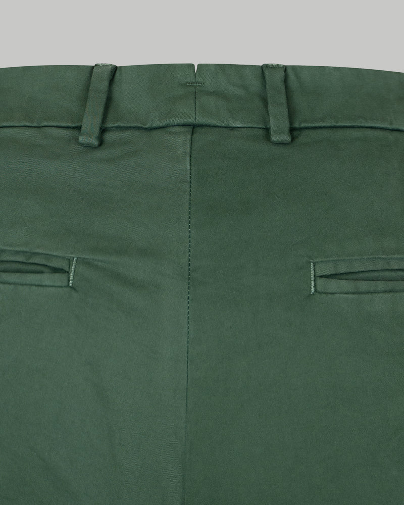 Pantalone chino in gabardina di cotone pesante verde foresta slim fit