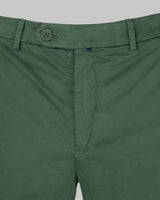 Pantalone chino in gabardina di cotone pesante verde foresta slim fit