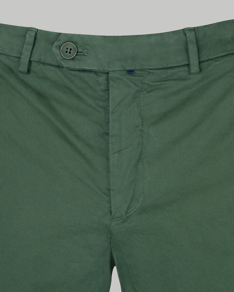 Pantalone chino in gabardina di cotone pesante verde foresta slim fit