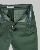 Pantalone chino in gabardina di cotone pesante verde foresta slim fit