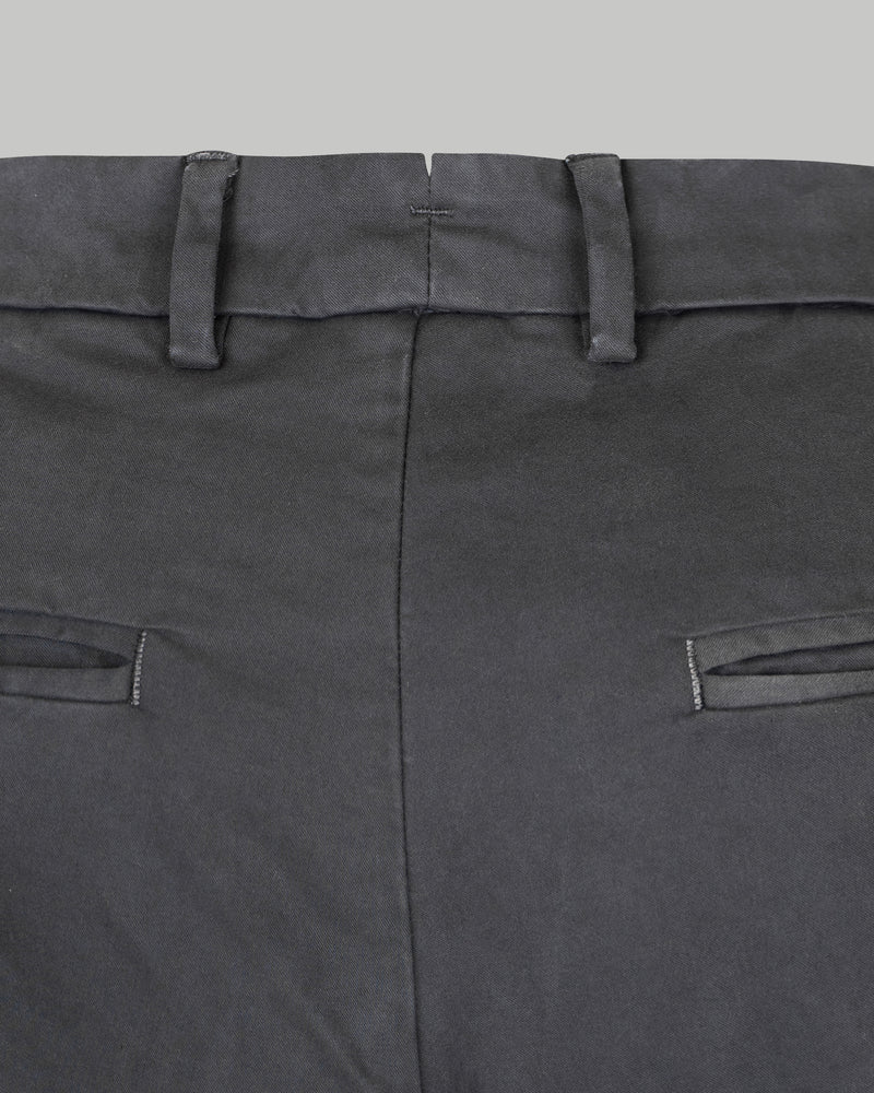 Pantalone chino in gabardina di cotone pesante grigio scuro slim fit