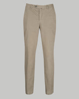 Pantalone chino in gabardina di cotone pesante beige talpa slim fit