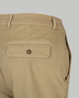 Pantalone chino in cotone piquet pesante marrone chiaro slim fit