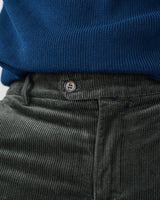 Pantalone chino in velluto pesante a costa larga francese verde muschio slim fit
