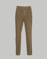 Pantalone chino in velluto di cotone pesante a costa larga francese marrone verde khaki slim fit