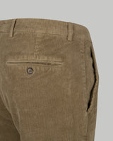 Pantalone chino in velluto di cotone pesante a costa larga francese marrone verde khaki slim fit