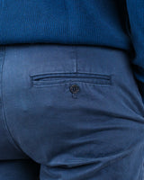 Pantalone chino in gabardina di cotone pesante blu notte slim fit