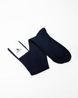Calze a coste polso alto in cotone Filo di Scozia blu