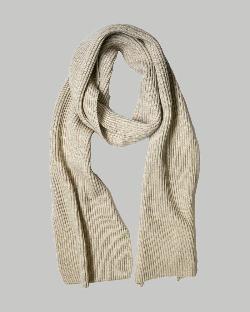 Sciarpa in misto lana e cashmere beige