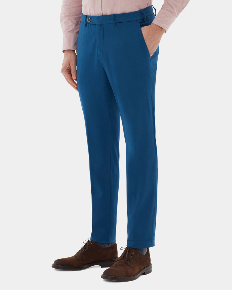 Pantalone chino in cotone medio blu china slim fit