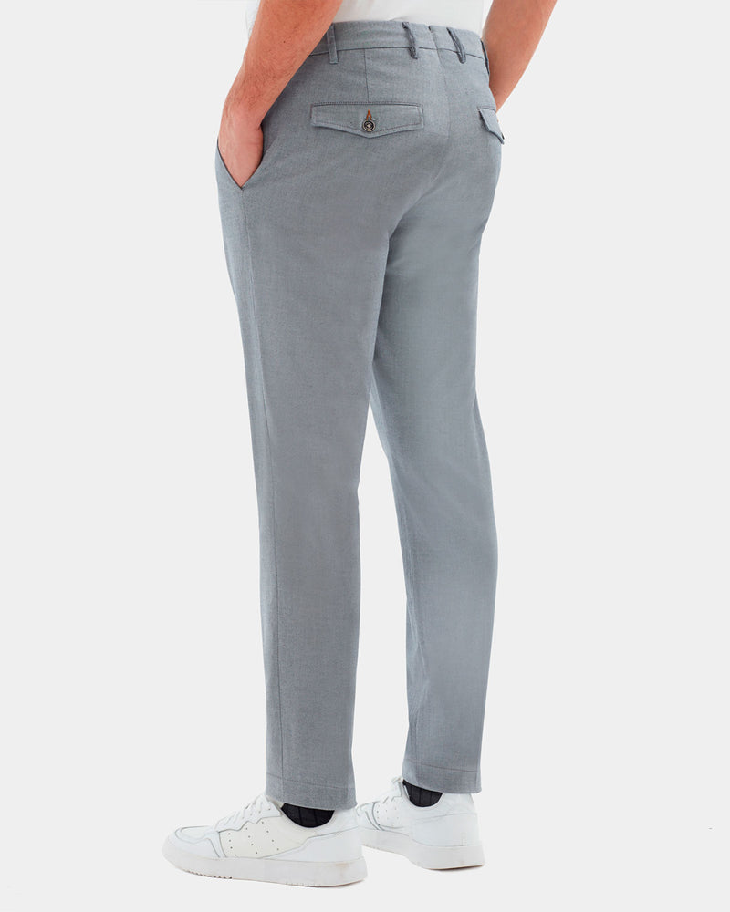 Pantalone chino in cotone medio grigio medio slim fit