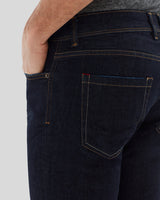 Pantalone cinquetasche jeans in denim di cotone medio blu indaco slim fit