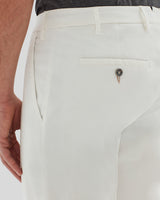 Pantalone chino in cotone medio bianco panna slim fit