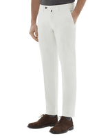 Pantalone chino in cotone medio bianco panna slim fit