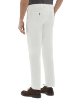 Pantalone chino in cotone medio bianco panna slim fit