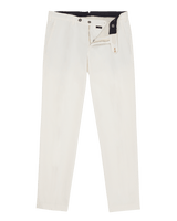 Pantalone chino in cotone medio bianco panna slim fit