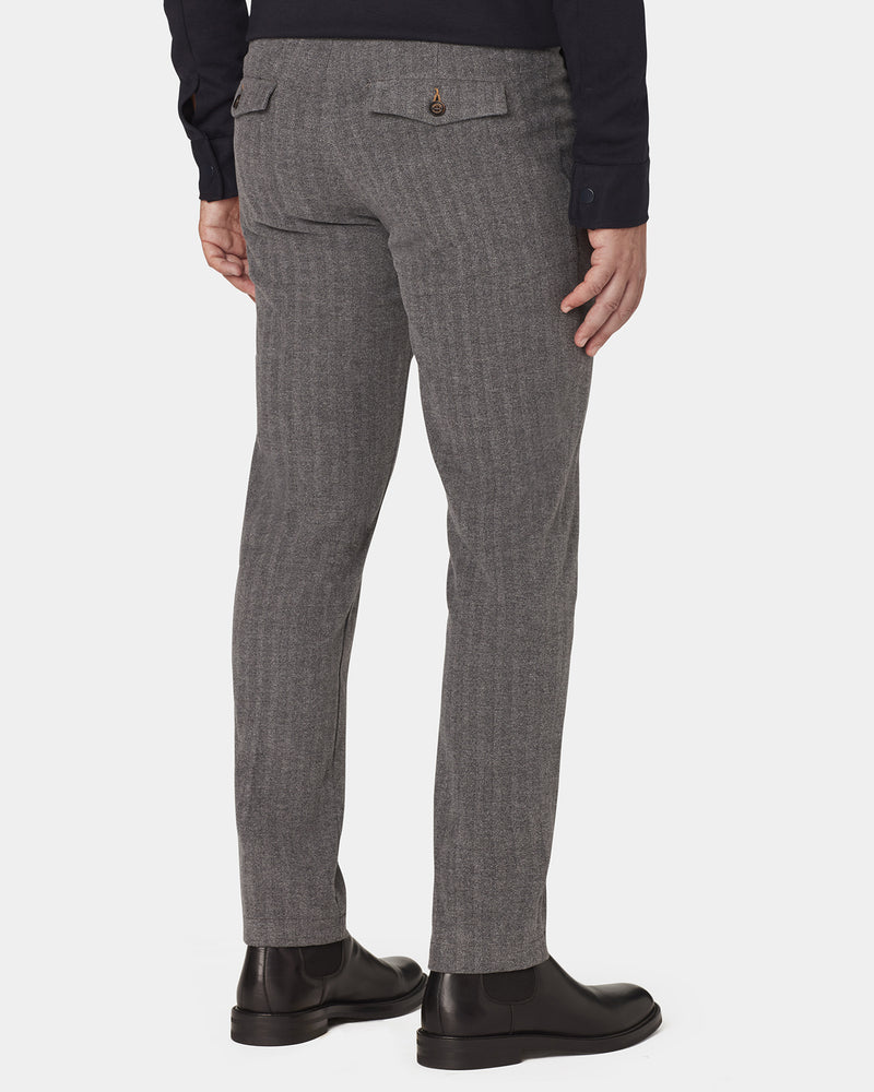 Pantalone chino in cotone mélange pesante grigio medio slim fit