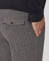 Pantalone chino in cotone mélange pesante grigio medio slim fit