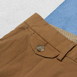 Pantalone chino con doppia pince in popeline di cotone leggero marrone terra di Siena slim fit