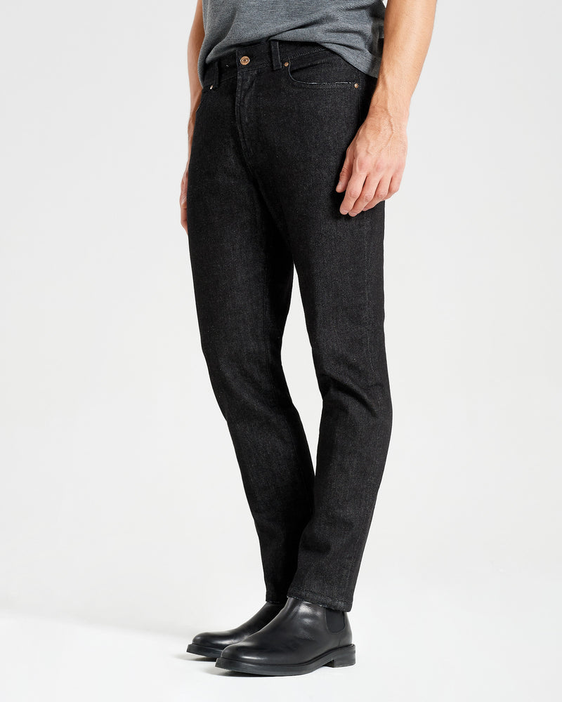 Pantalone cinquetasche jeans in denim di cotone medio nero regular fit
