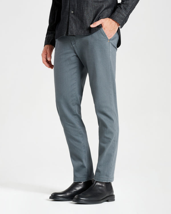 Pantalone cinquetasche con tasca americana jeans in denim di cotone medio grigio regular fit