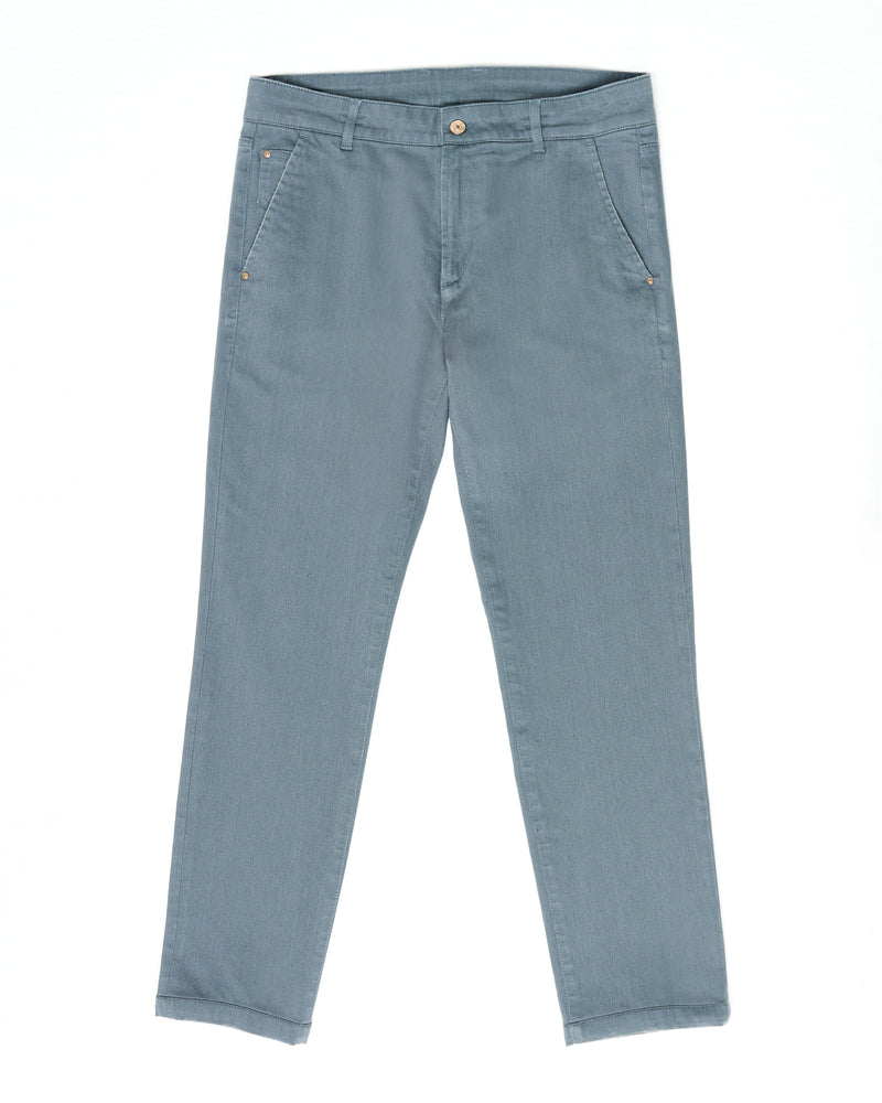Pantalone cinquetasche con tasca americana jeans in denim di cotone medio grigio regular fit