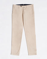 Pantalone chino in popeline di cotone leggero beige slim fit