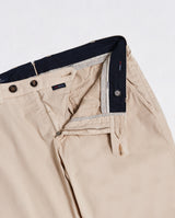 Pantalone chino in popeline di cotone leggero beige slim fit