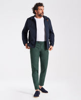 Pantalone chino in popeline di cotone leggero verde bosco slim fit